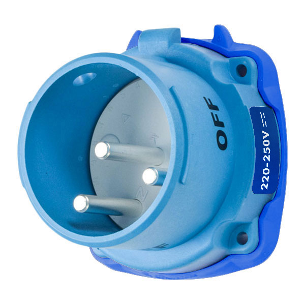 33-38209 - DSDC3 INLET POLY BLUE SIZE 3 TYPE 3R 2P+G 30A 250 VDC